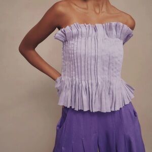 Horizon PinTucked LinenBlend Tube Top